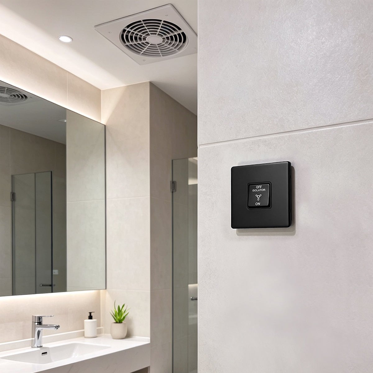 Matt Black Fan Isolator Switch 10A Triple Pole BL311 - Energy Light Bulbs - Free delivery on all orders