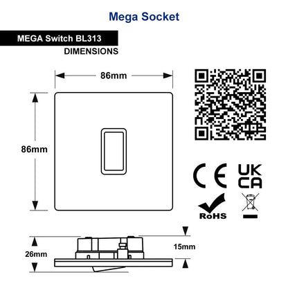 Matt Black Intermediate Light Switch 1 Gang 10A BL313 - Energy Light Bulbs - Free delivery on all orders
