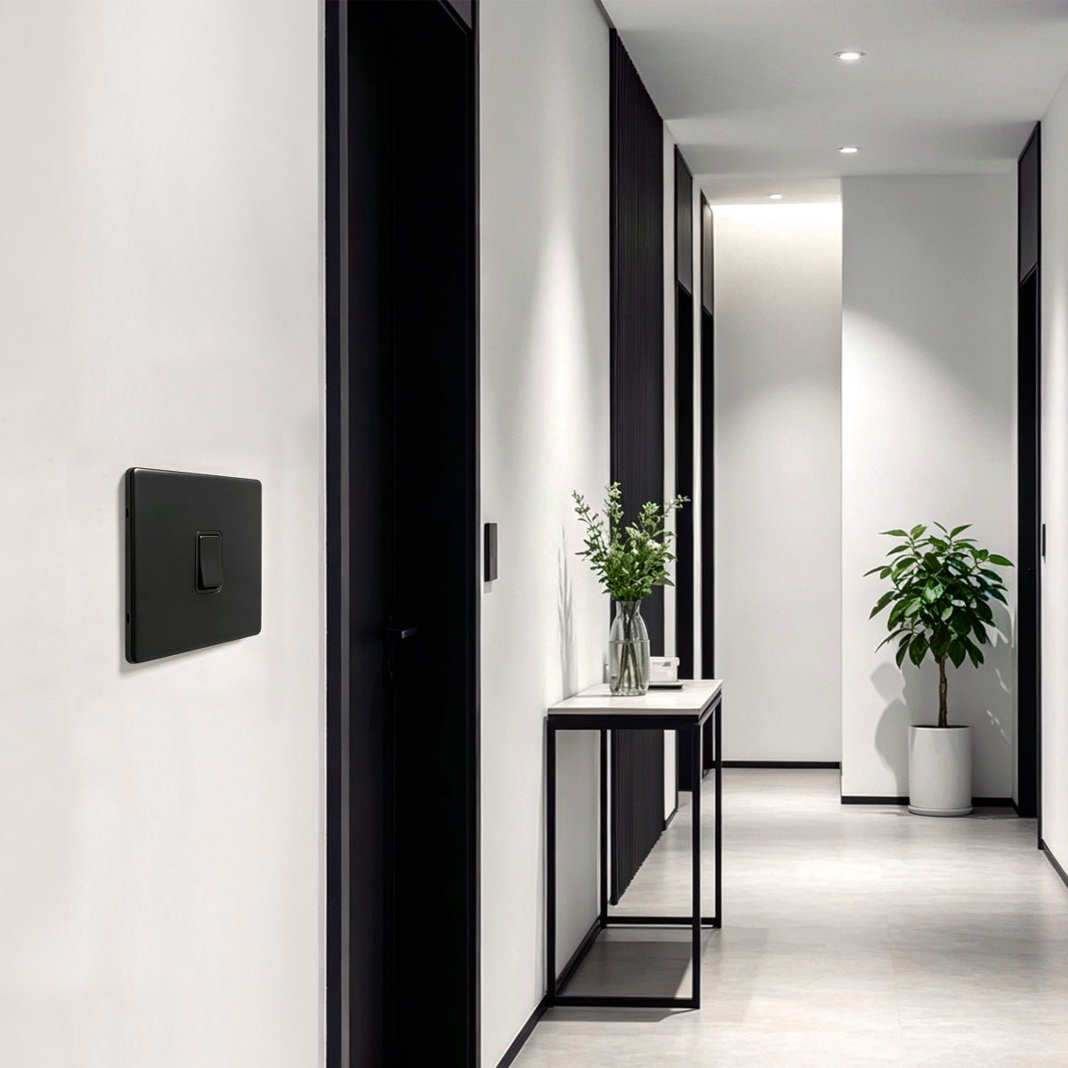 Matt Black Intermediate Light Switch 1 Gang 10A BL313 - Energy Light Bulbs - Free delivery on all orders