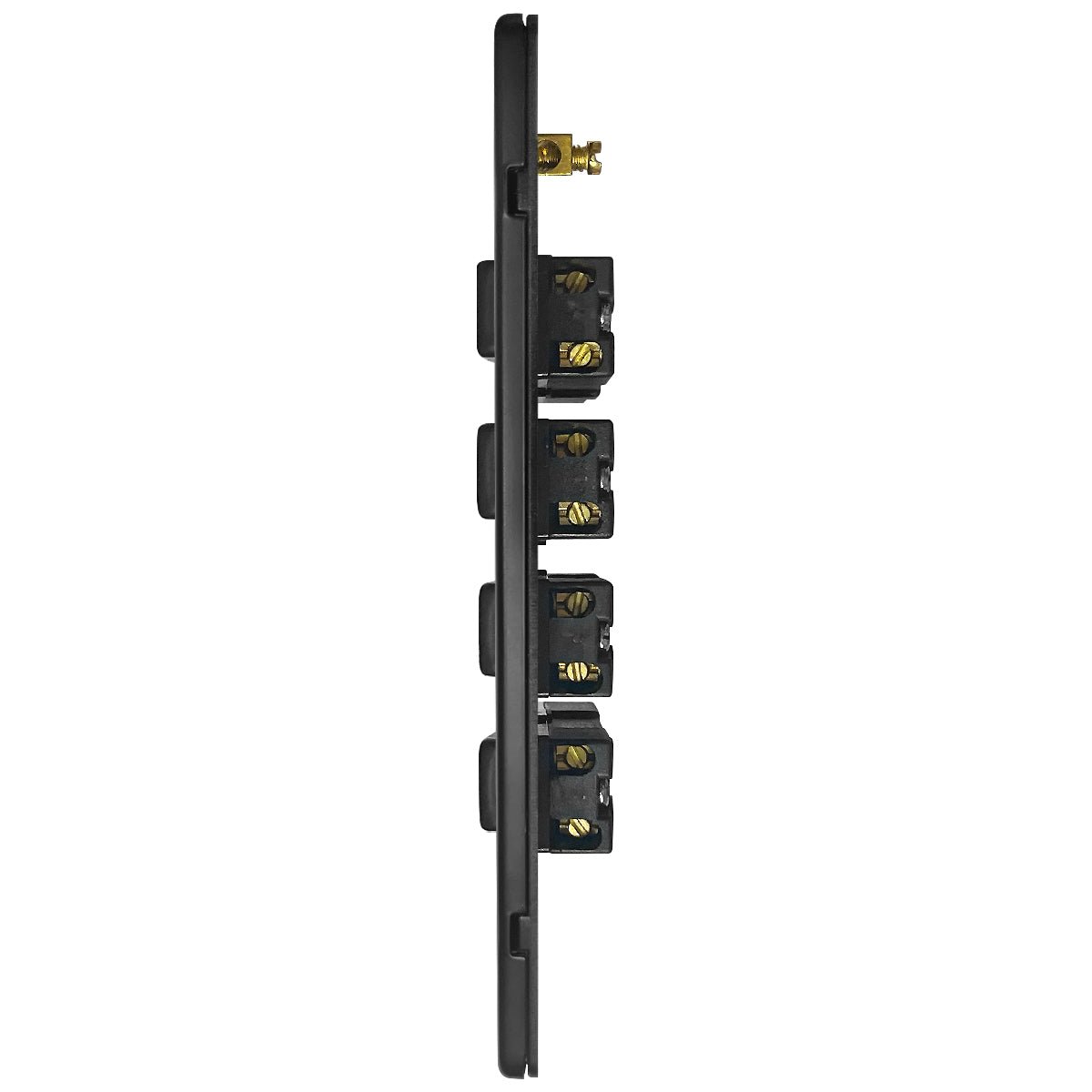 Matt Black Light Switch 4 Gang 2 Way Screwless BL308 - Energy Light Bulbs - Free delivery on all orders