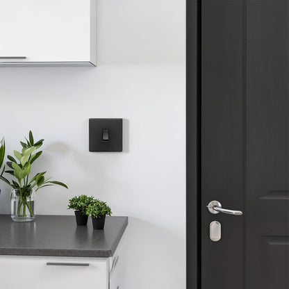 Matt Black Single Light Switch 1 Gang 2 Way Screwless BL302 - Energy Light Bulbs - Free delivery on all orders