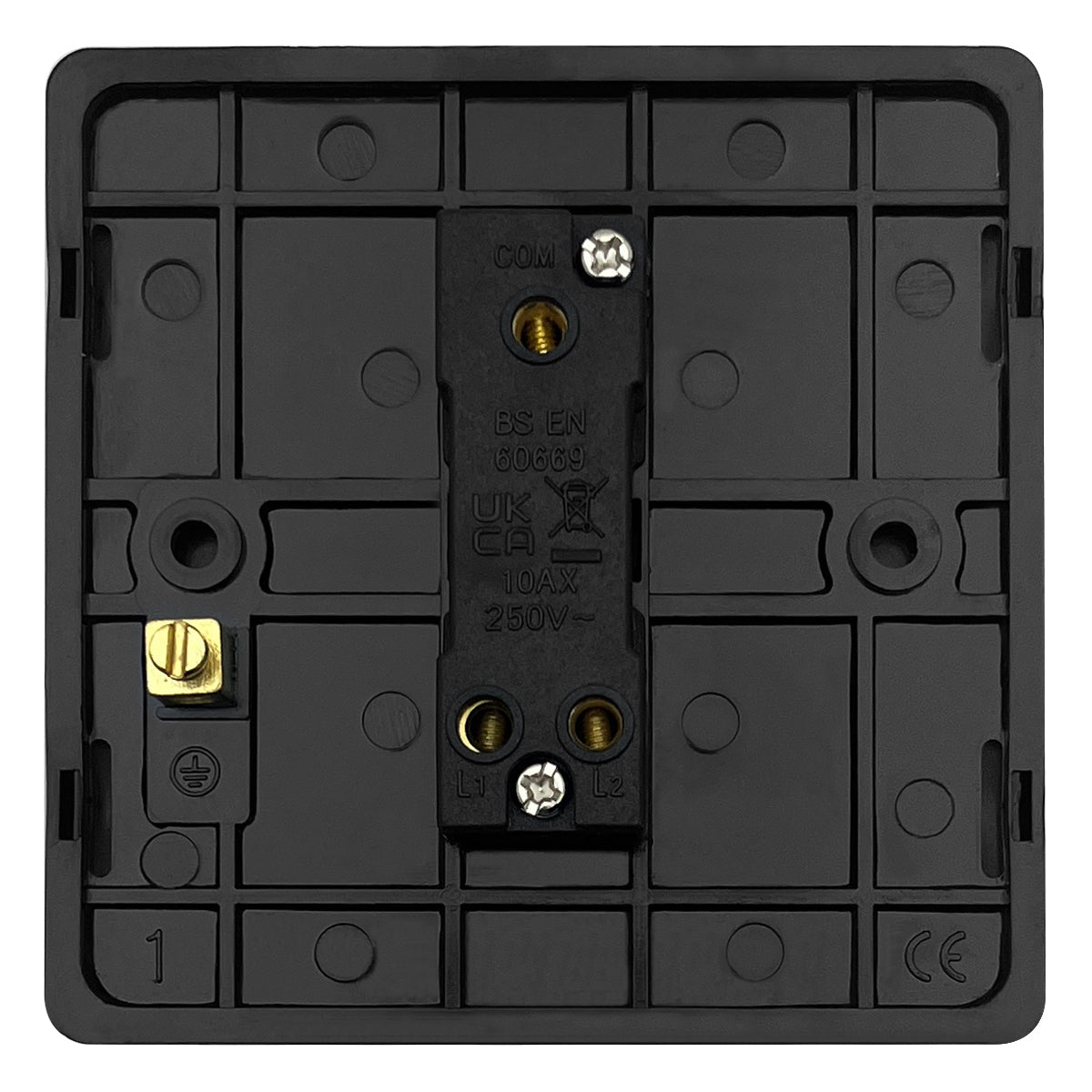 Matt Black Single Light Switch 1 Gang 2 Way Screwless BL302 - Energy Light Bulbs - Free delivery on all orders