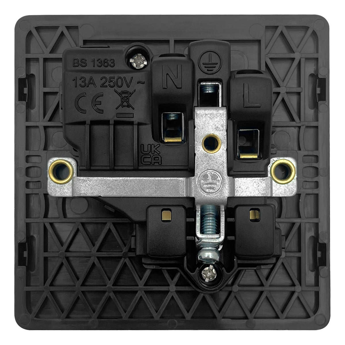 Matt Black Single Wall Socket Switched 1 Gang 13A Double Pole BL409 - Energy Light Bulbs - Free delivery on all orders