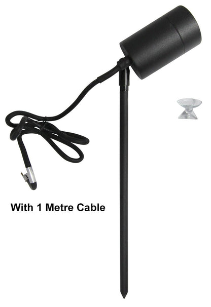 Matt Black Stainless Steel Garden Spike light Adjustable Outdoor Spike 240v - Energy Light Bulbs - Free delivery on all orders