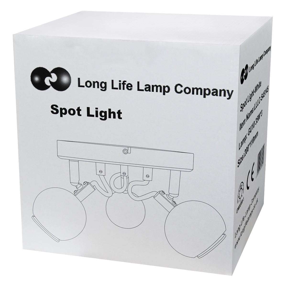 Matt White 3 Way Adjustable Eyeball Ceiling Spotlight GU10 - Energy Light Bulbs - Free delivery on all orders