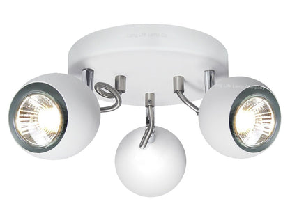 Matt White 3 Way Adjustable Eyeball Ceiling Spotlight GU10 - Energy Light Bulbs - Free delivery on all orders