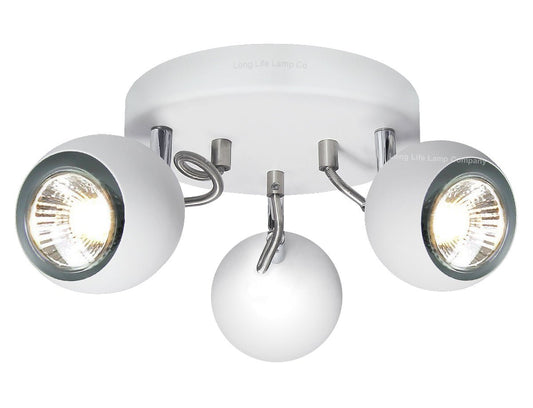 Matt White 3 Way Adjustable Eyeball Ceiling Spotlight GU10 - Energy Light Bulbs - Free delivery on all orders