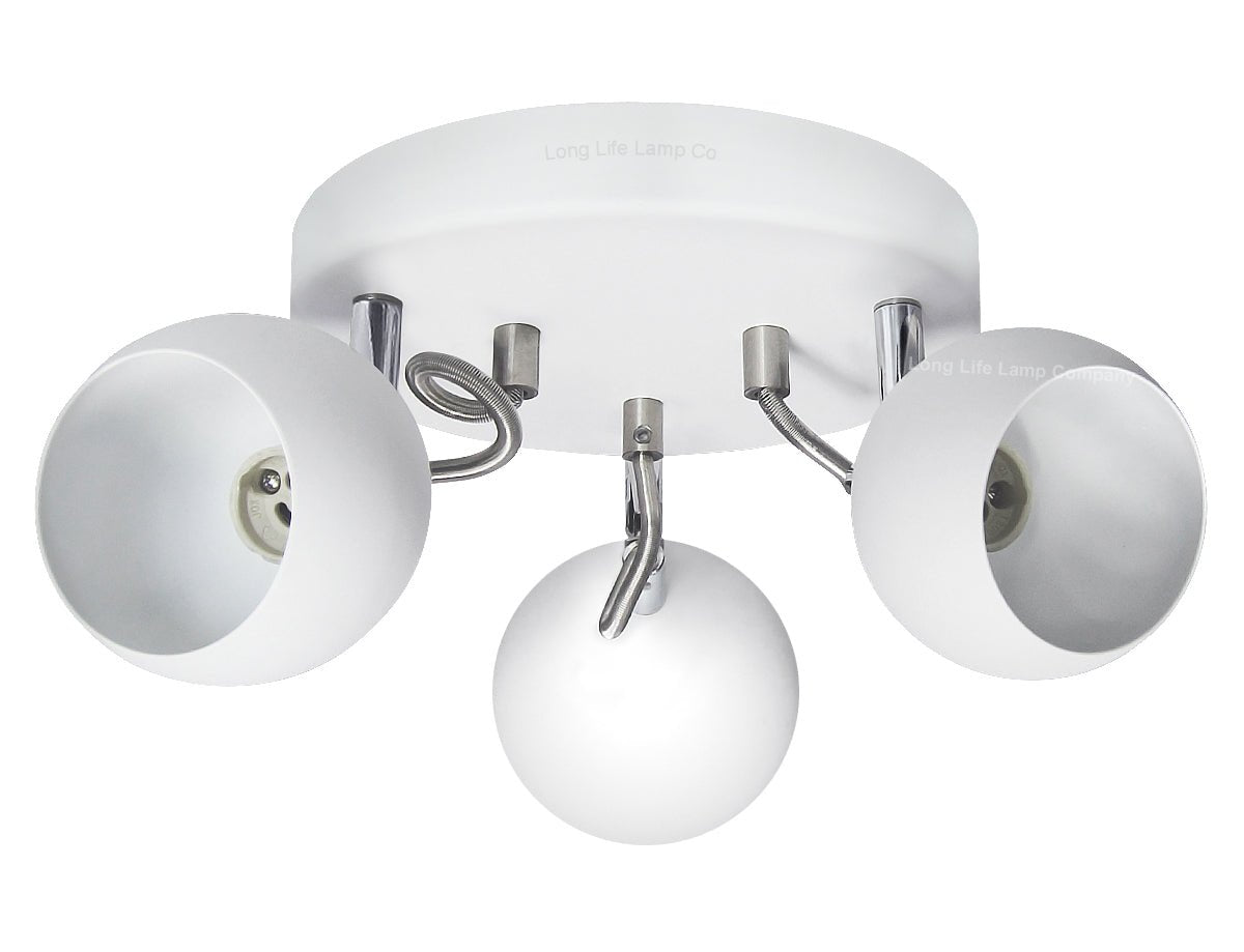 Matt White 3 Way Adjustable Eyeball Ceiling Spotlight GU10 - Energy Light Bulbs - Free delivery on all orders
