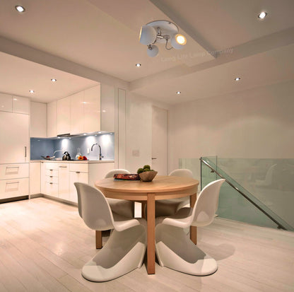 Matt White 3 Way Adjustable Eyeball Ceiling Spotlight GU10 - Energy Light Bulbs - Free delivery on all orders
