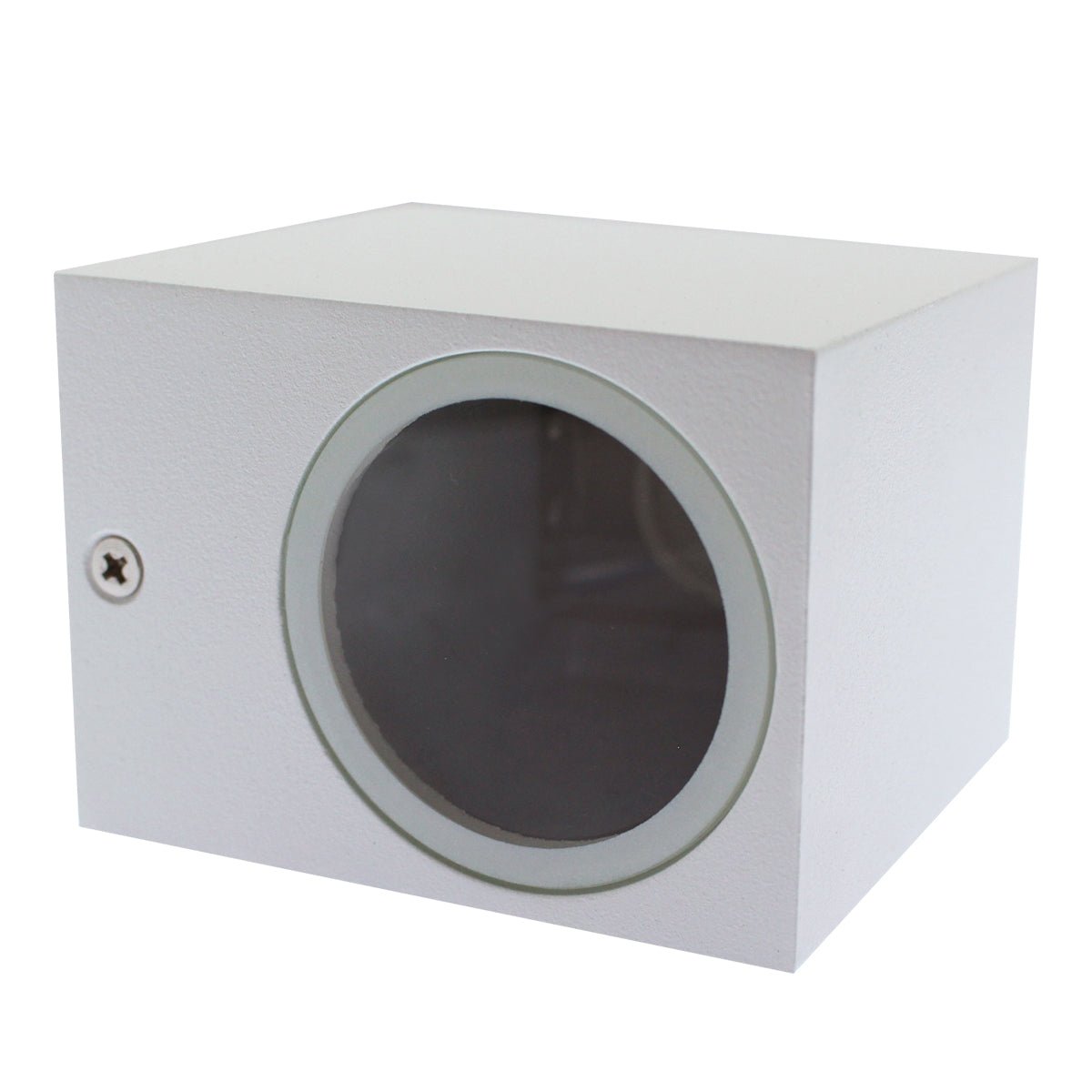 Matt White Finish Mini Cube Single Outdoor Wall Light Fixture GU10 - Energy Light Bulbs - Free delivery on all orders