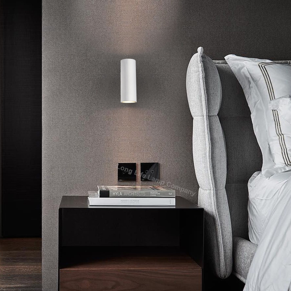 Matt White Finish Stainless Steel Up Down Wall Light GU10 IP20 Indoor Use - Energy Light Bulbs - Free delivery on all orders