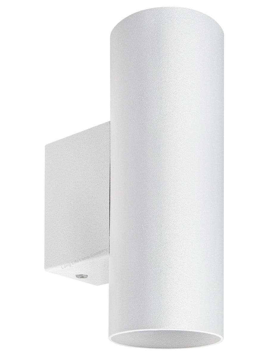 Matt White Finish Stainless Steel Up Down Wall Light GU10 IP20 Indoor Use - Energy Light Bulbs - Free delivery on all orders