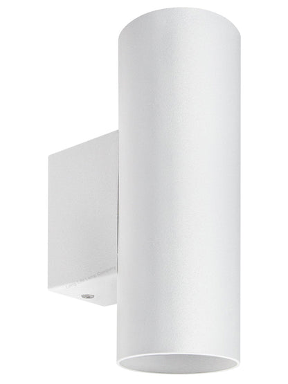 Matt White Finish Stainless Steel Up Down Wall Light GU10 IP20 Indoor Use - Energy Light Bulbs - Free delivery on all orders