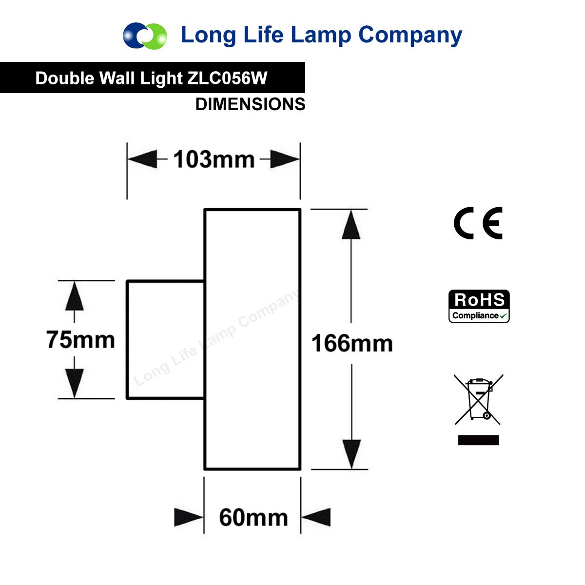 Matt White Finish Stainless Steel Up Down Wall Light GU10 IP20 Indoor Use - Energy Light Bulbs - Free delivery on all orders