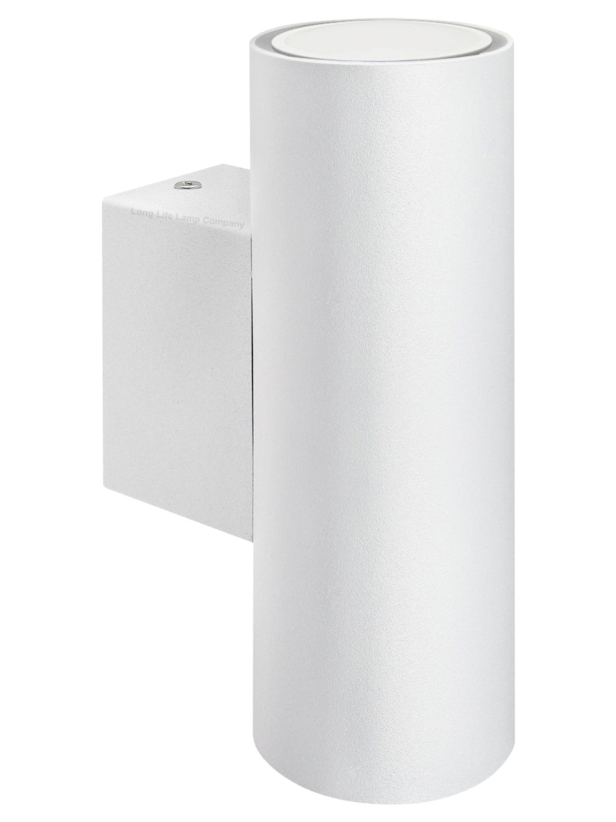 Matt White Finish Stainless Steel Up Down Wall Light GU10 IP20 Indoor Use - Energy Light Bulbs - Free delivery on all orders