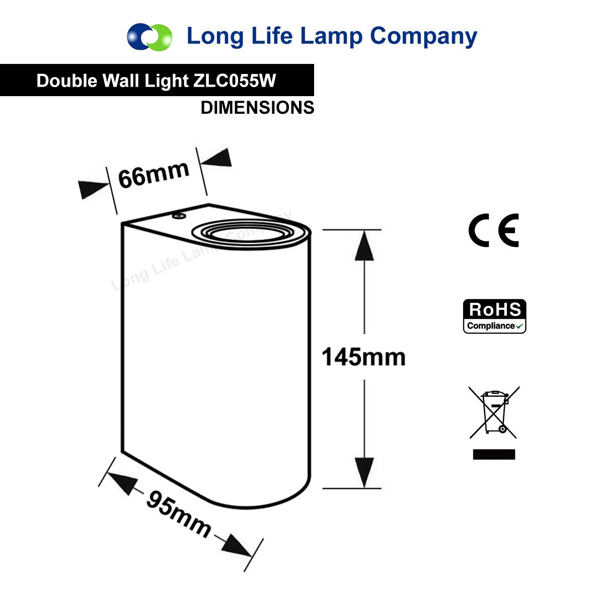 Matt White LED Modern Double Outdoor Wall Light Up/Down Garden Light - Energy Light Bulbs - Free delivery on all orders