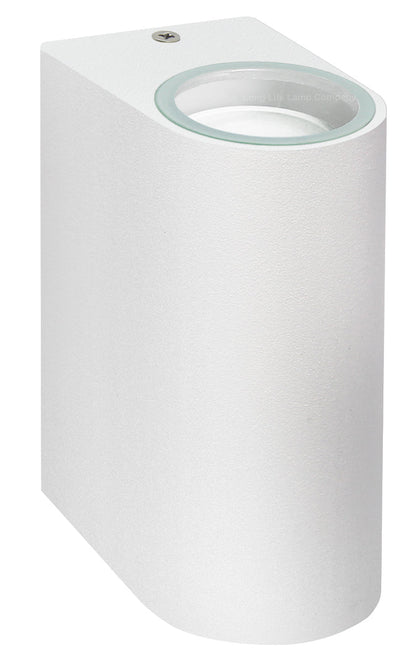 Matt White LED Modern Double Outdoor Wall Light Up/Down Garden Light - Energy Light Bulbs - Free delivery on all orders