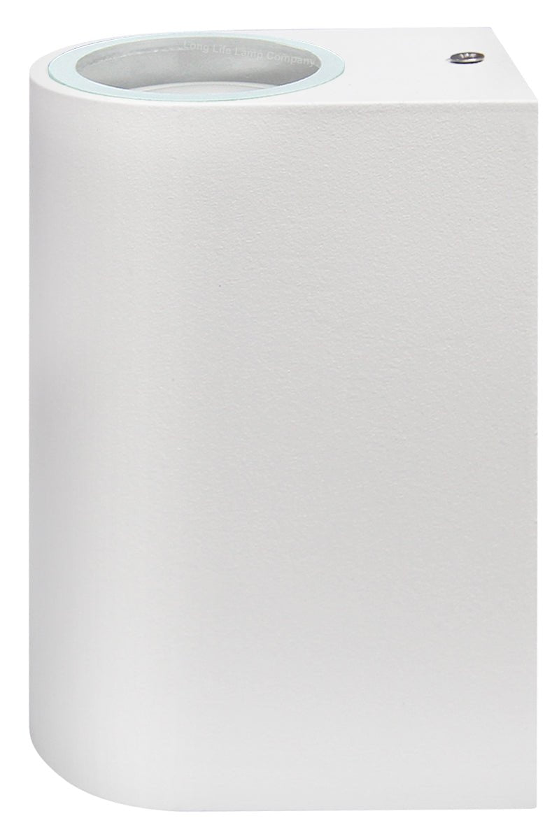 Matt White LED Modern Double Outdoor Wall Light Up/Down Garden Light - Energy Light Bulbs - Free delivery on all orders