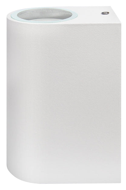 Matt White LED Modern Double Outdoor Wall Light Up/Down Garden Light - Energy Light Bulbs - Free delivery on all orders