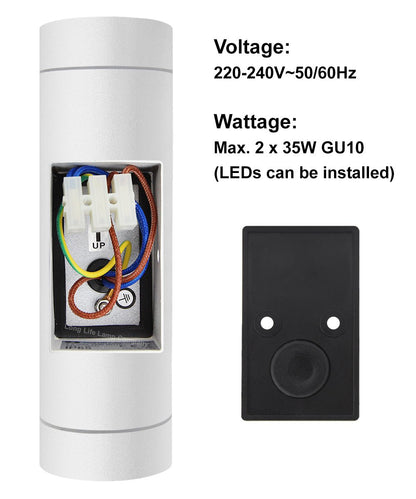 Matt White Stainless Steel Double Outdoor Wall Light - Energy Light Bulbs - Free delivery on all orders