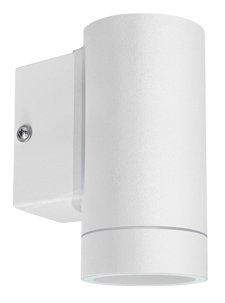 Matt White Stainless Steel Outdoor Wall Light IP65 - Energy Light Bulbs - Free delivery on all orders