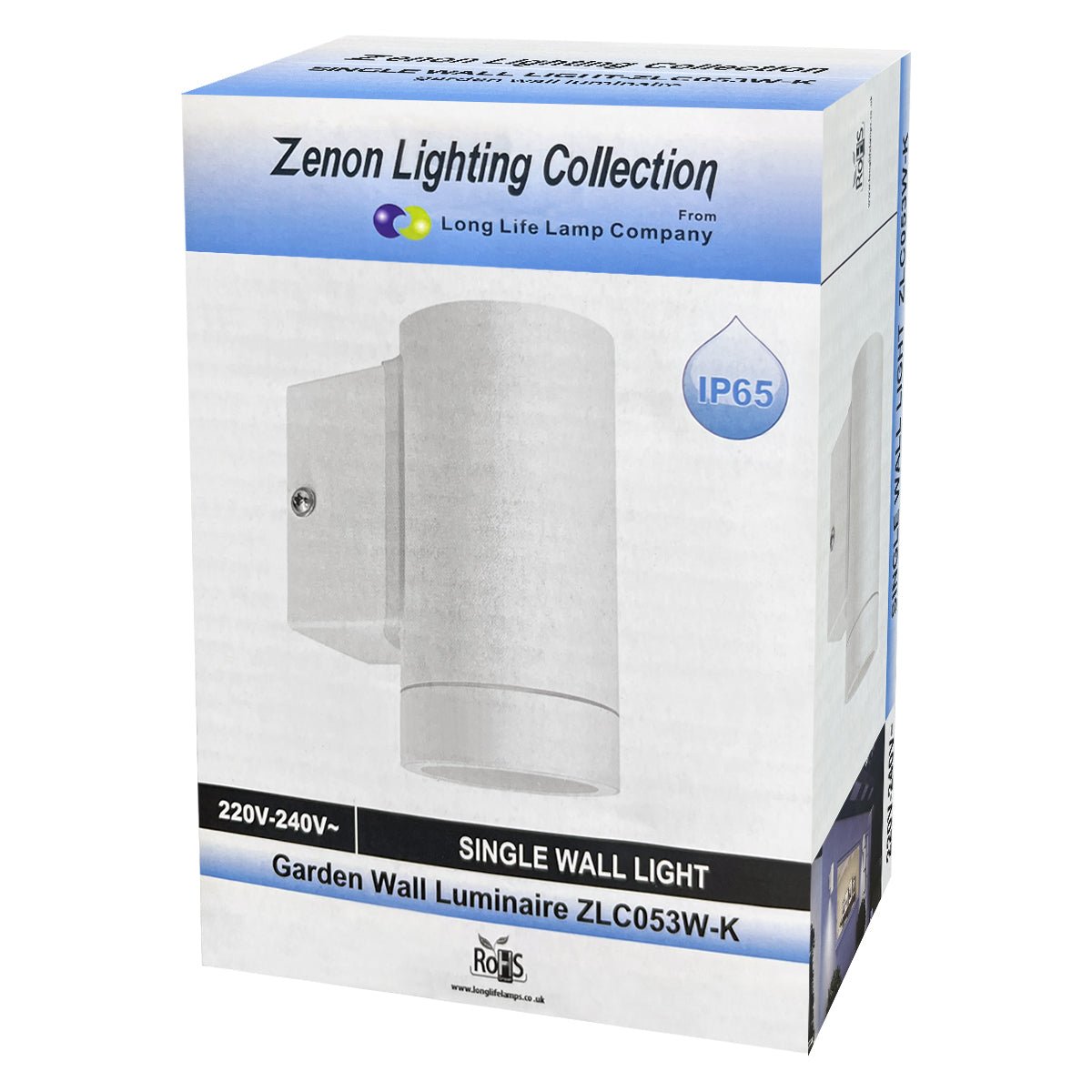 Matt White Stainless Steel Outdoor Wall Light IP65 - Energy Light Bulbs - Free delivery on all orders