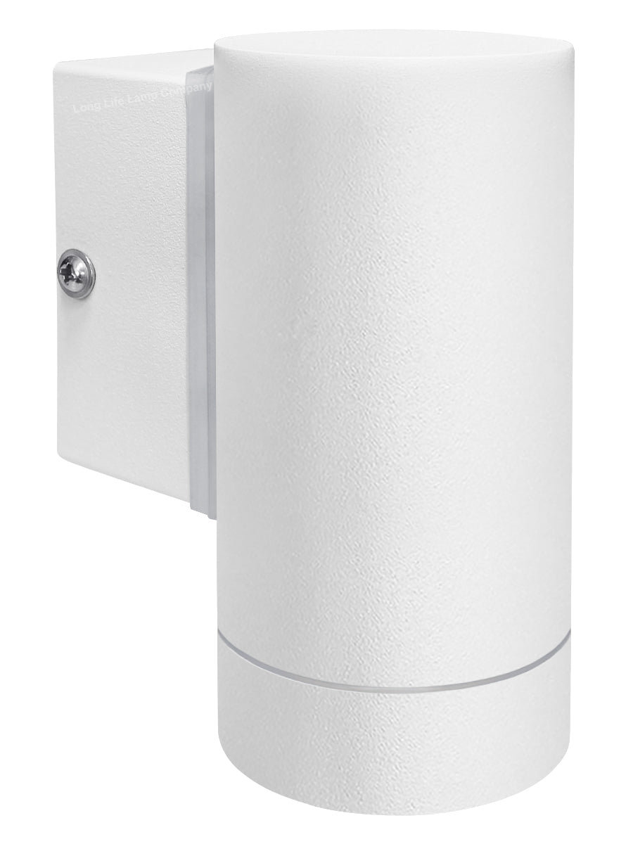 Matt White Stainless Steel Outdoor Wall Light IP65 - Energy Light Bulbs - Free delivery on all orders