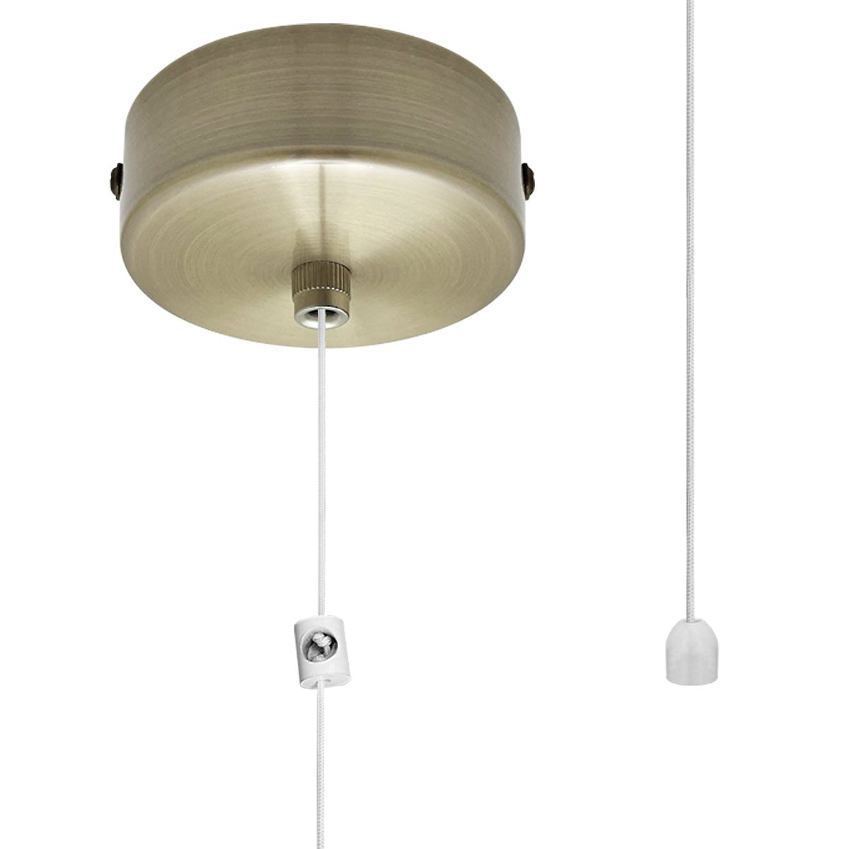 Metal Ceiling Pull Cord Light Switch 1 Way 6A Antique Brass - Energy Light Bulbs - Free delivery on all orders