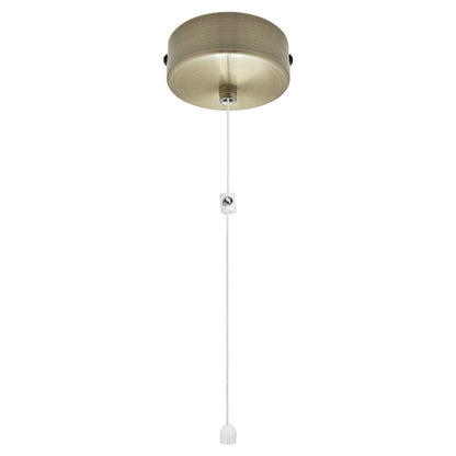 Metal Ceiling Pull Cord Light Switch 1 Way 6A Antique Brass - Energy Light Bulbs - Free delivery on all orders
