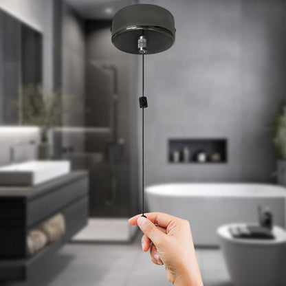Metal Ceiling Pull Cord Light Switch 1 Way 6A Black Nickel - Energy Light Bulbs - Free delivery on all orders