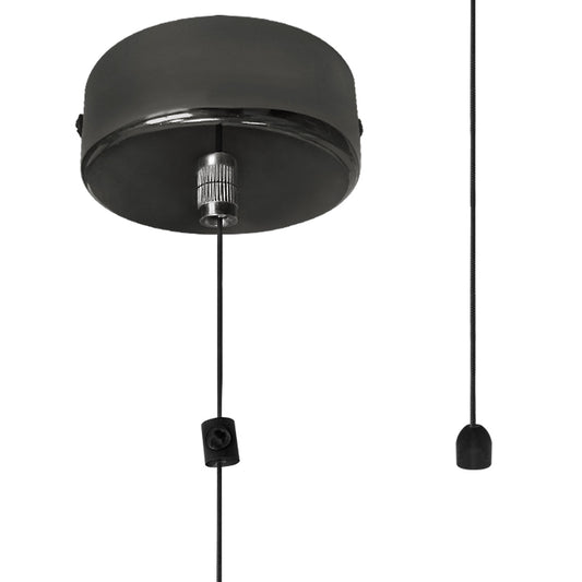 Metal Ceiling Pull Cord Light Switch 1 Way 6A Black Nickel - Energy Light Bulbs - Free delivery on all orders