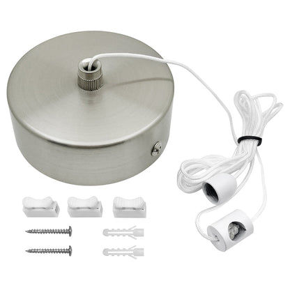 Metal Ceiling Pull Cord Light Switch 1Way 6A Brushed Chrome - Energy Light Bulbs - Free delivery on all orders