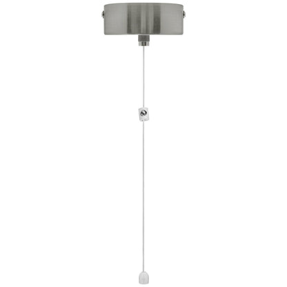Metal Ceiling Pull Cord Light Switch 1Way 6A Brushed Chrome - Energy Light Bulbs - Free delivery on all orders
