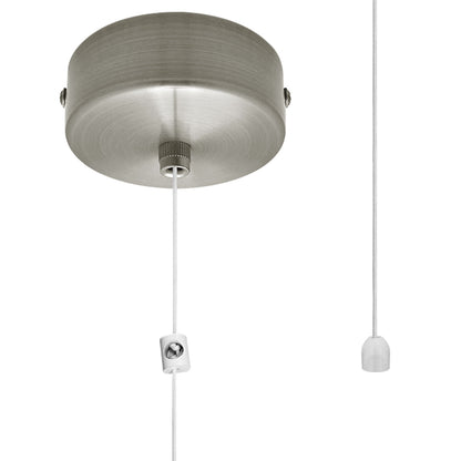 Metal Ceiling Pull Cord Light Switch 1Way 6A Brushed Chrome - Energy Light Bulbs - Free delivery on all orders