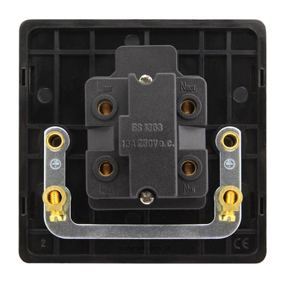 Metal Gloss Brushed Chrome 13A Fused Spur Connection Unit Screwless Plate Finish - Energy Light Bulbs - Free delivery on all orders