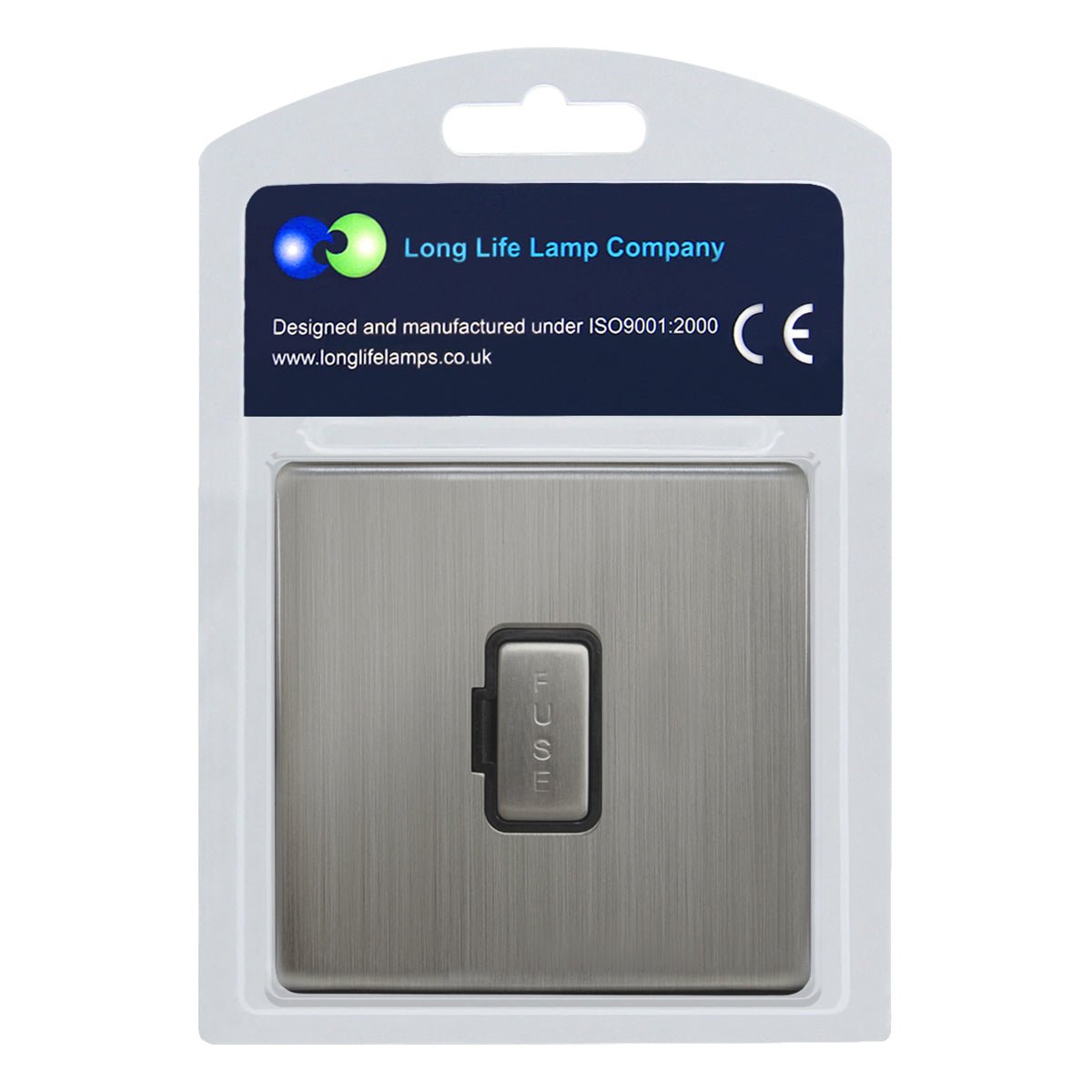 Metal Gloss Brushed Chrome 13A Fused Spur Connection Unit Screwless Plate Finish - Energy Light Bulbs - Free delivery on all orders