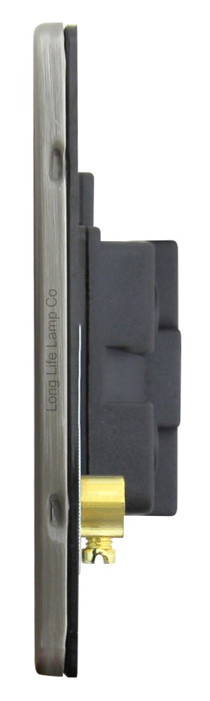 Metal Gloss Brushed Chrome 13A Fused Spur Connection Unit Screwless Plate Finish - Energy Light Bulbs - Free delivery on all orders