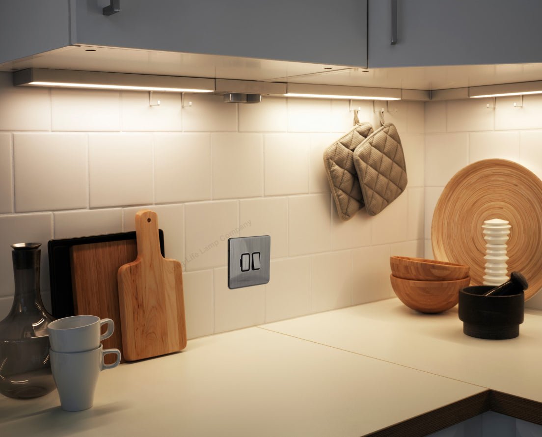 Metal Gloss Brushed Chrome 13A Switched Fused Spur Connection Unit Screwless Plate Finish - Energy Light Bulbs - Free delivery on all orders