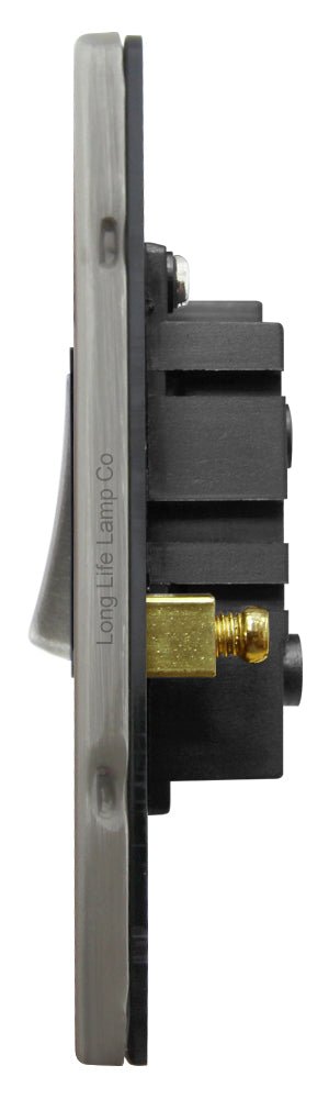 Metal Gloss Brushed Chrome Fan Isolator Switch 10A Screwless Finish - Energy Light Bulbs - Free delivery on all orders