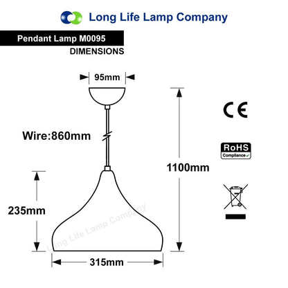 Metal Grey White Ceiling Light Shade Modern Contemporary - Energy Light Bulbs - Free delivery on all orders