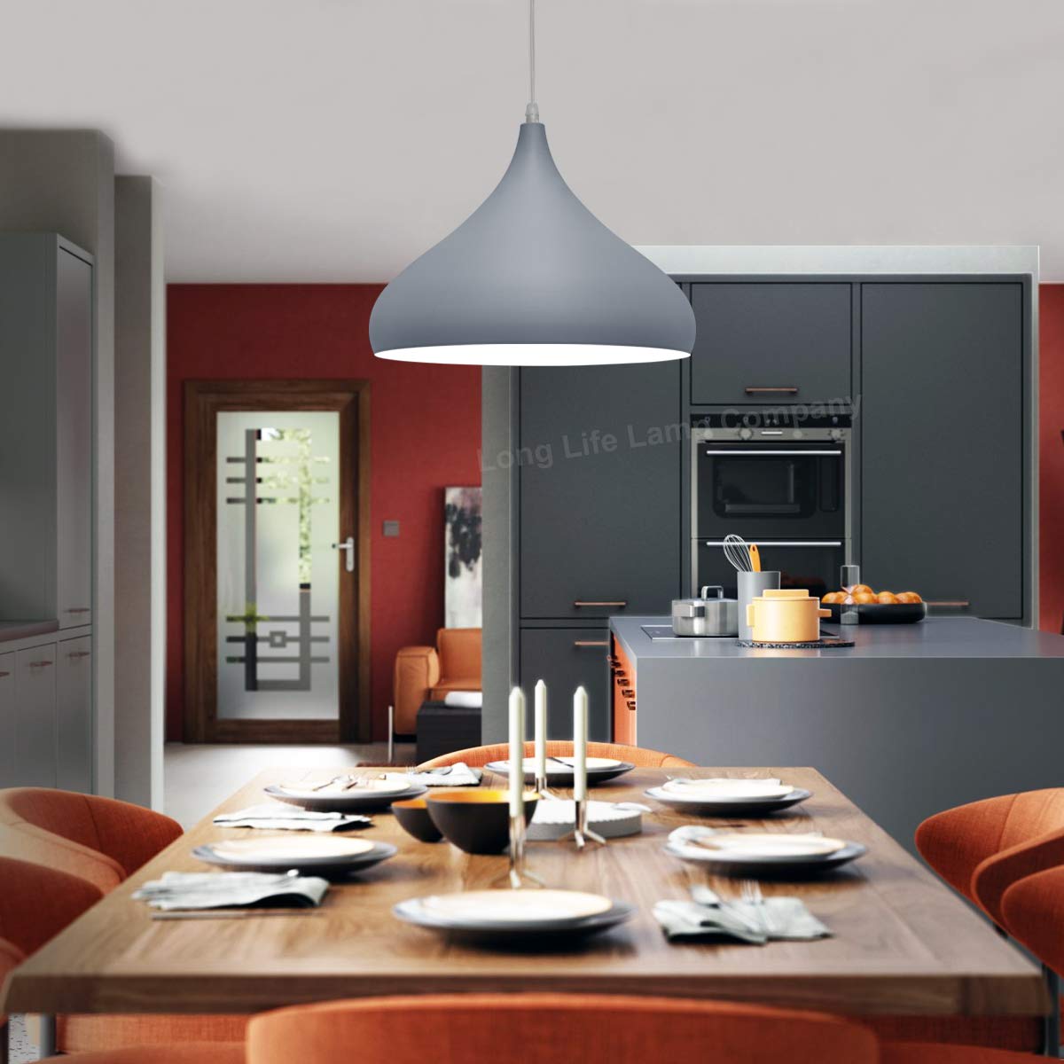 Metal Grey White Ceiling Light Shade Modern Contemporary - Energy Light Bulbs - Free delivery on all orders