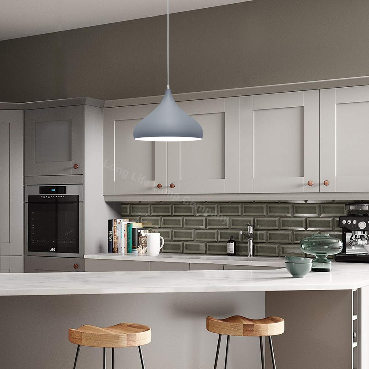 Metal Grey White Ceiling Light Shade Modern Contemporary - Energy Light Bulbs - Free delivery on all orders