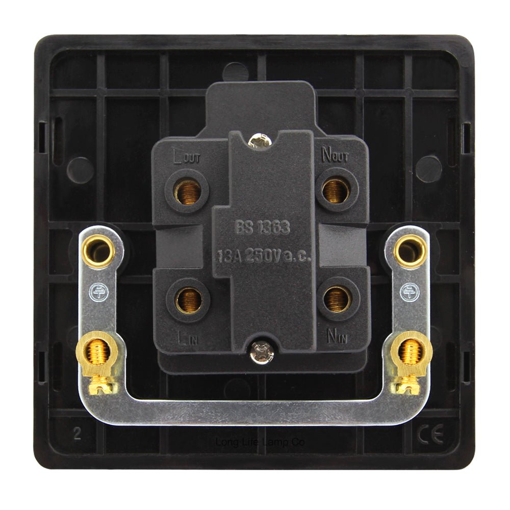 Metal Polish Black Nickel 13A Fused Spur Connection Unit Screwless Plate Finish N416GME - Energy Light Bulbs - Free delivery on all orders