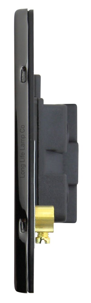 Metal Polish Black Nickel 13A Fused Spur Connection Unit Screwless Plate Finish N416GME - Energy Light Bulbs - Free delivery on all orders