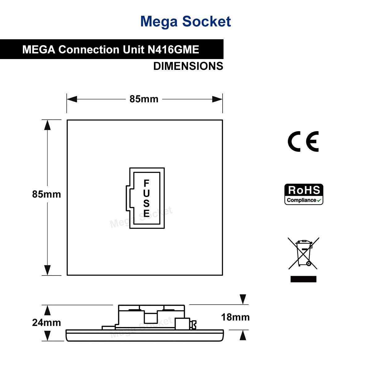 Metal Polish Black Nickel 13A Fused Spur Connection Unit Screwless Plate Finish N416GME - Energy Light Bulbs - Free delivery on all orders