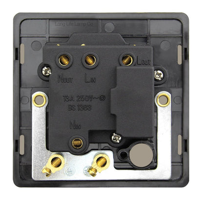 Metal Polish Black Nickel 13A Switched Fused Spur Connection Unit Screwless Plate Finish - Energy Light Bulbs - Free delivery on all orders