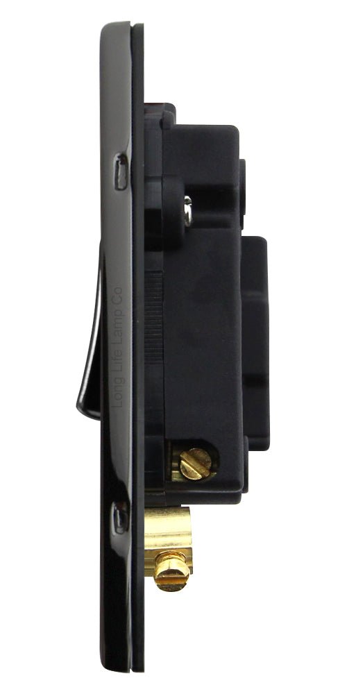 Metal Polish Black Nickel 13A Switched Fused Spur Connection Unit Screwless Plate Finish - Energy Light Bulbs - Free delivery on all orders