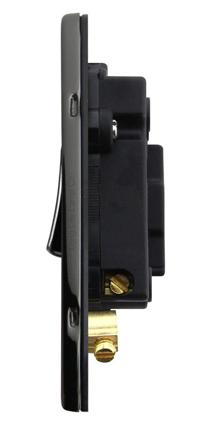 Metal Polish Black Nickel 13A Switched Fused Spur Connection Unit Screwless Plate Finish - Energy Light Bulbs - Free delivery on all orders