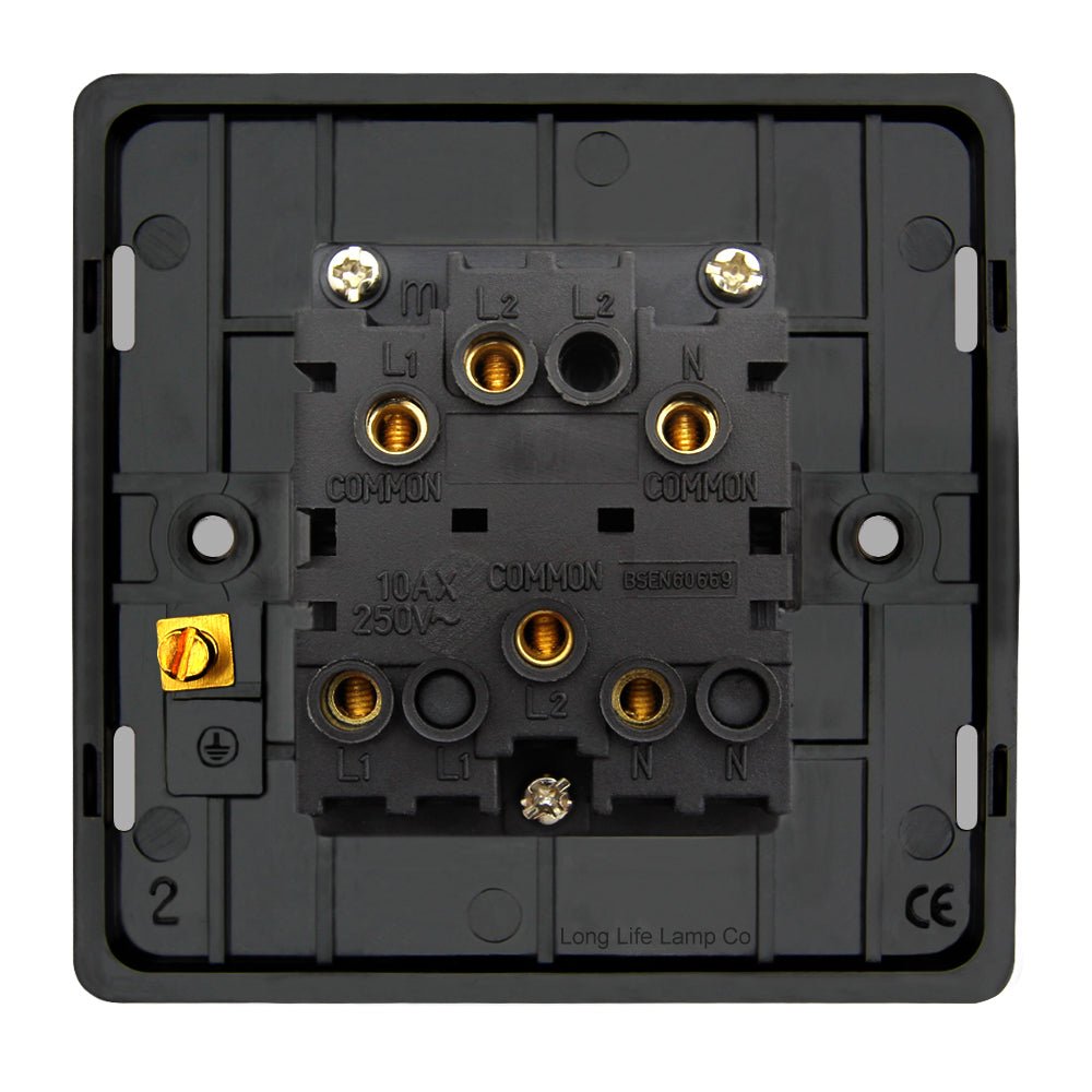 Metal Polished Black Nickel Fan Isolator Switch 10A Screwless Finish N311GME - Energy Light Bulbs - Free delivery on all orders