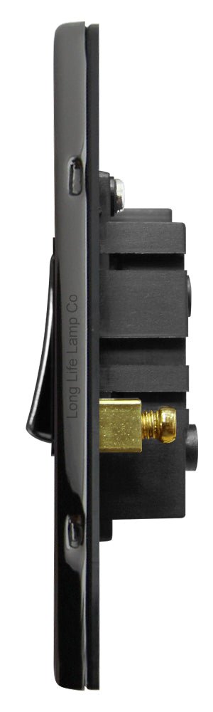 Metal Polished Black Nickel Fan Isolator Switch 10A Screwless Finish N311GME - Energy Light Bulbs - Free delivery on all orders